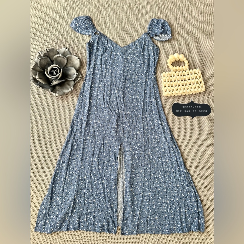 Reformation Baxley Dress in Blue Eve Size 10 - Picture 13 of 15